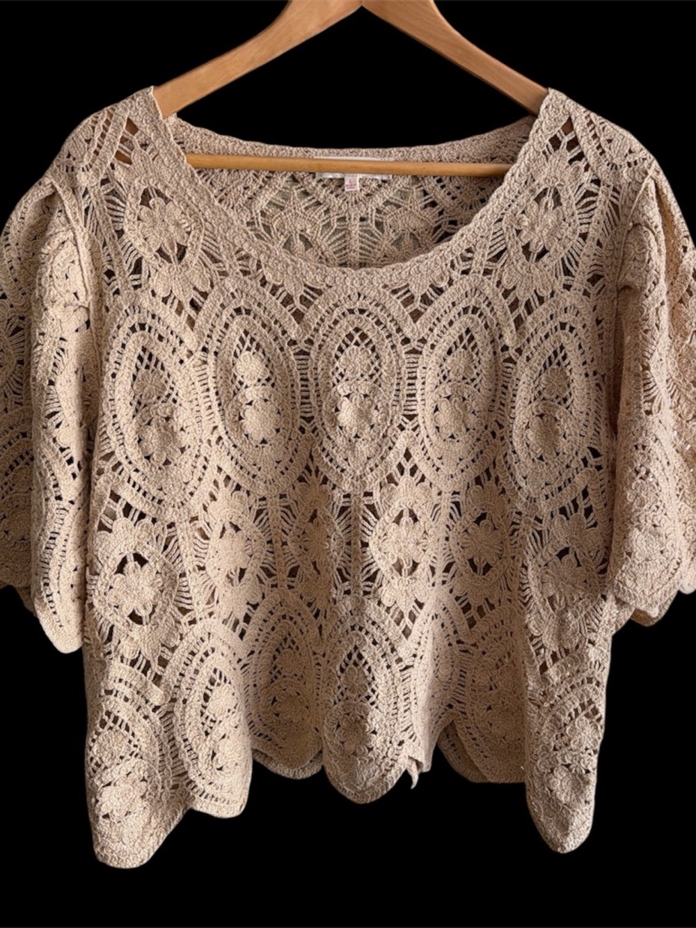 Solitaire Crochet Lace Top - Beige